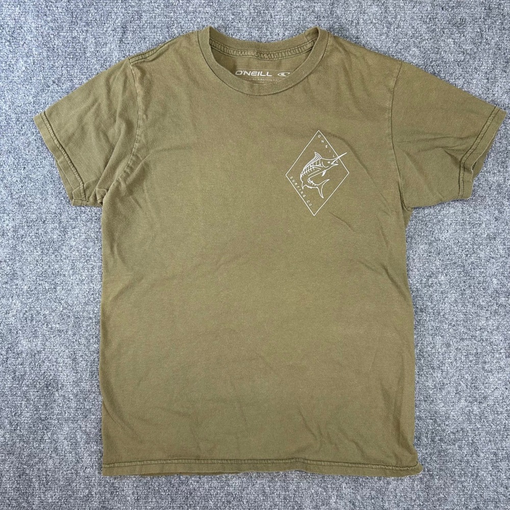 ONeill Mens Short Sleeve Marlin Graphic‎ T-Shirt Olive Green Small Premium Tee